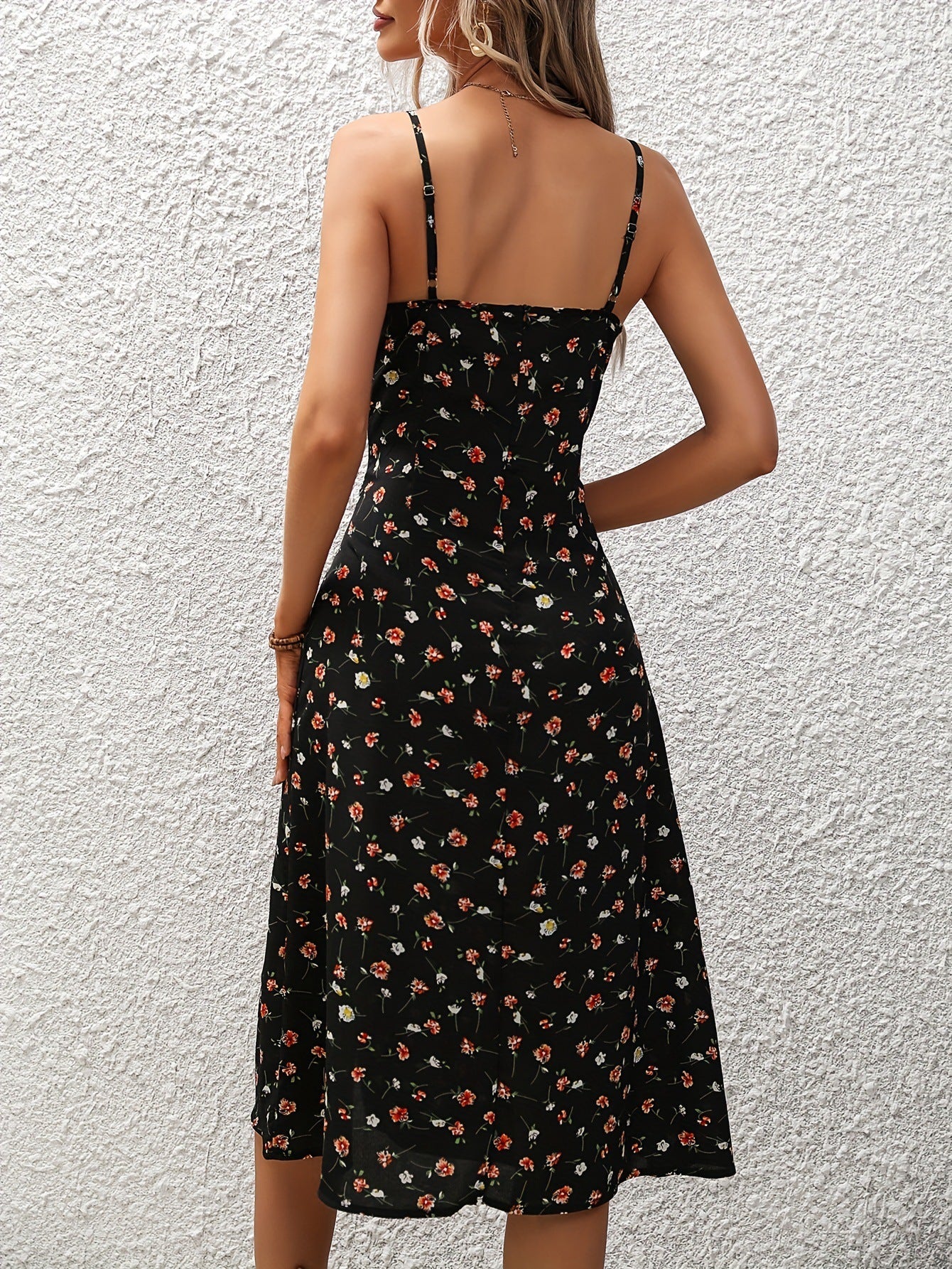 Robe Longue à Pois Fendue