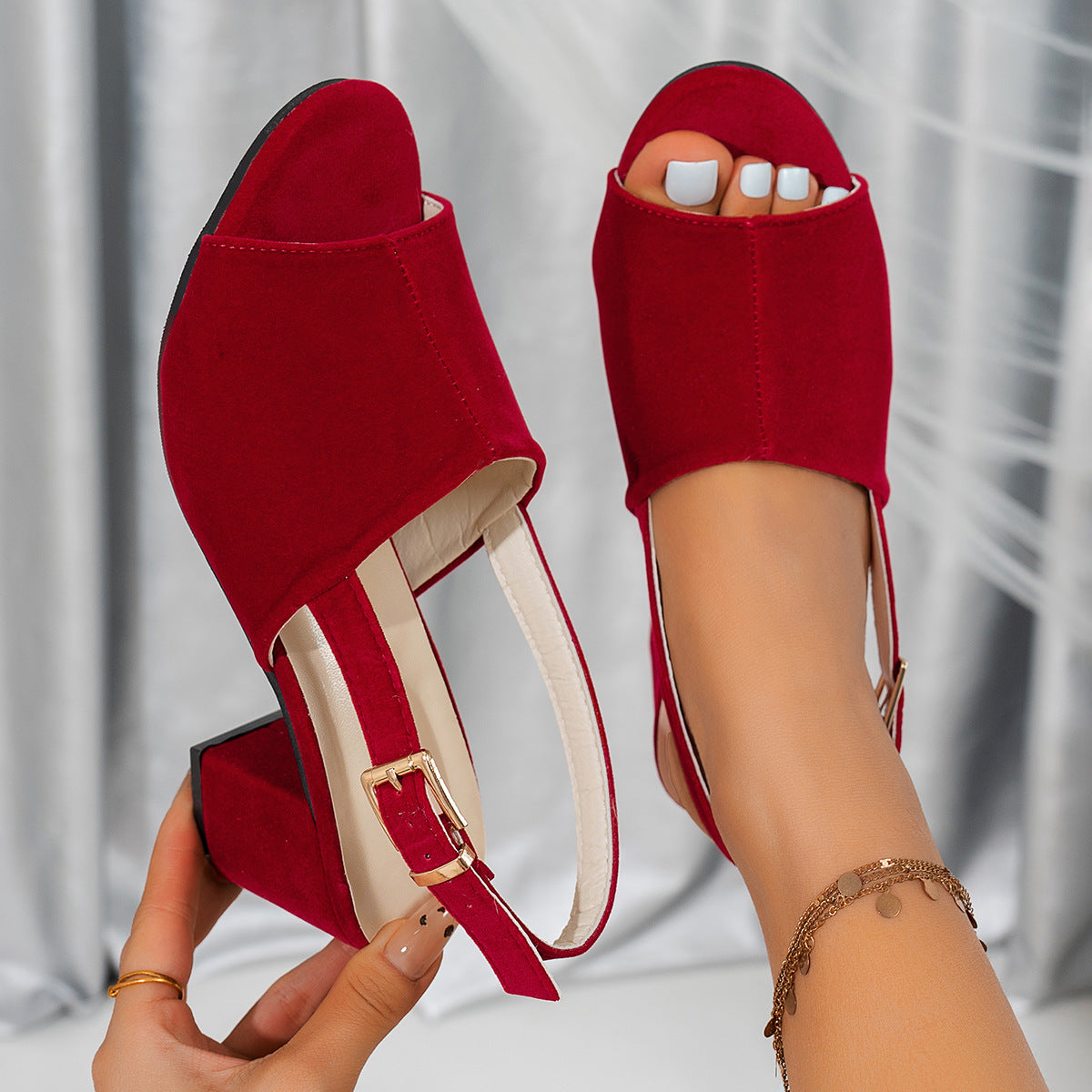 Sandales Talons Cuir Mat